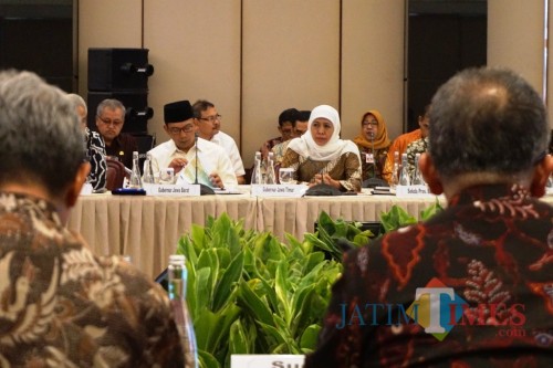 Rapat Koordinasi Pemerintah, Pemerintah Daerah (Rakorpusda) dan Bank Indonesia/BI yang digelar di Gedung Thamrin, BI, Jl. MH. Thamrin No. 2, Jakarta, Rabu(4/9) sore.