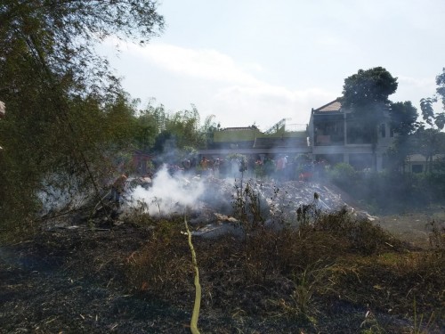 Kondisi rerumpunan bambu yang baru saja terbakar (ist)