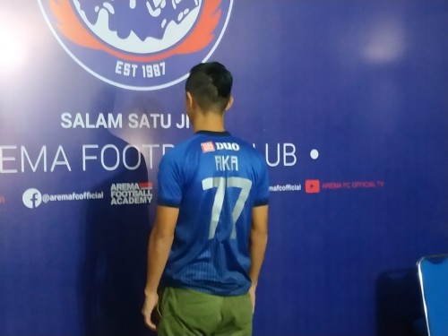 Takafumi Akahoshi saat dikenalkan sebagai pemain asing baru Arema FC (Hendra Saputra)