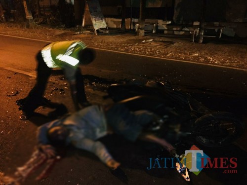 Kondisi Juri sesaat setelah kejadian kecelakaan. / Foto : Dokpol / Tulungagung TIMES