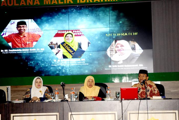 Kegiatan stadium general bertajuk Hukum Keluarga Islam dalam Perspektif Mubadalah Fakultas Syariah UIN Malang. (Foto: Humas)