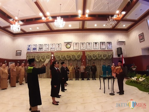 Suasana Pelantikan Empat Pimpinan OPD Pemerintah Kota Malang (Arifina Cahyanti Firdausi/MalangTIMES)