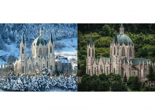 Basilika Maria Santissima Addolorata, kastil megah bak negeri dongeng. (Foto: Istimewa)