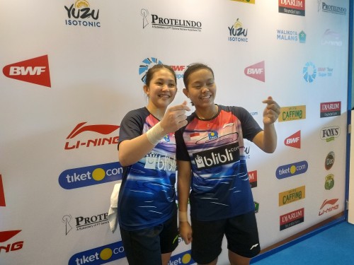 Ribka Sugiarto/Siti Fadia Silva Ramadhanti saat ditemui usai laga (Hendra Saputra)