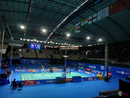 Venue pertandingan final Yuzu Indonesia Masters 2019, GOR Ken Arok Kota Malang (Hendra Saputra)
