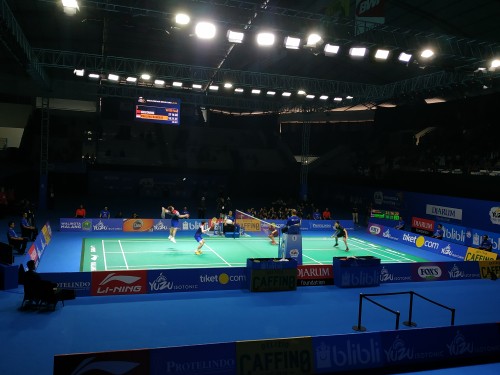 Adnan Maulana/Mychelle Crhystine Bandaso saat menghadapi Guo Xin Wa/Zhang Shu Xian (Hendra Saputra)