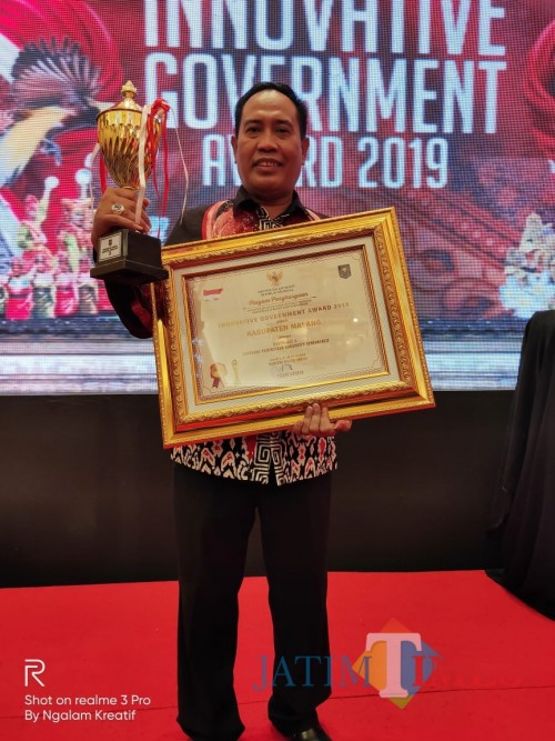 Kepala Balitbangda Kabupaten Malang M Hidayat di acara penganugerahaan innovative government award 2019 (for MalangTimes)