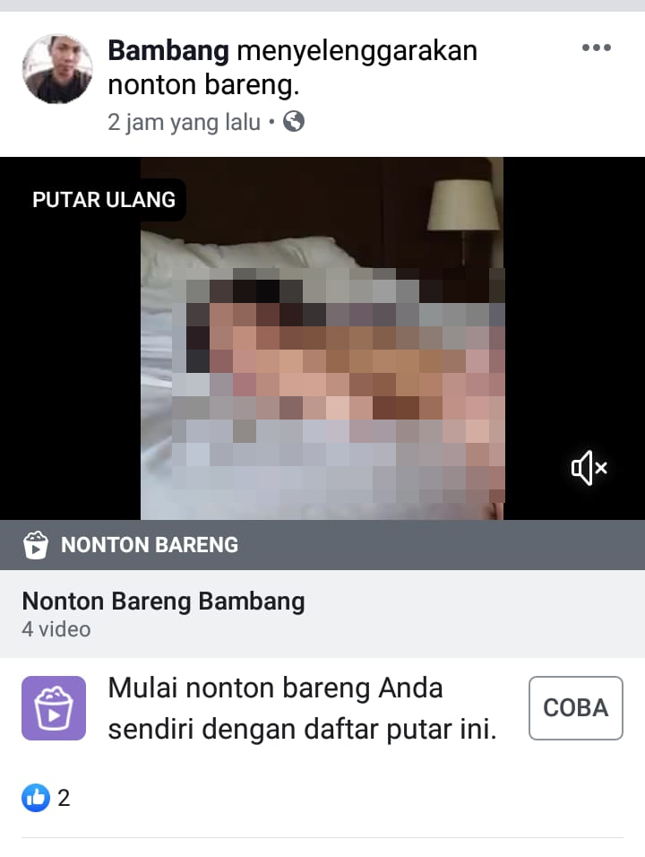 konten seksual yang diputar di salah satu grup facebook (ist)