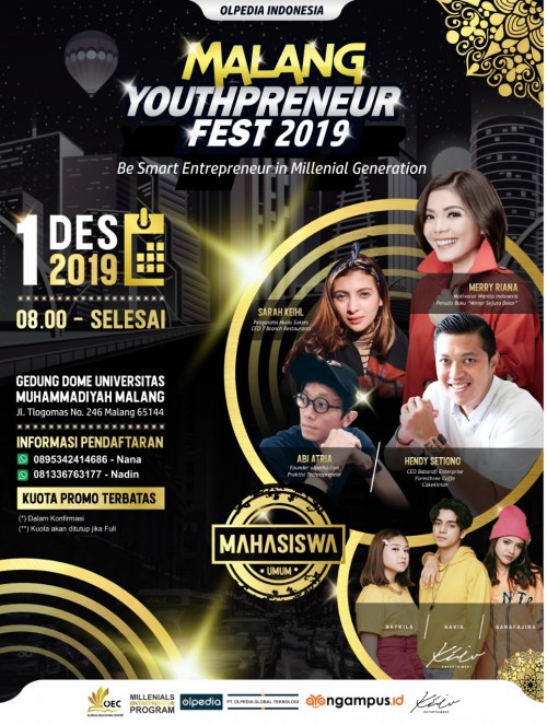 Flyer Malang Youthpreneur Fest 2019. (Foto: istimewa)