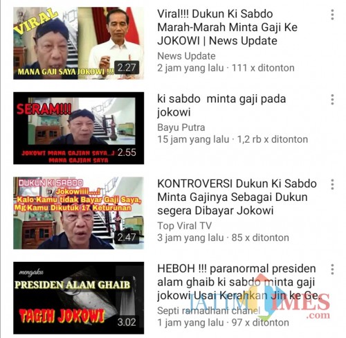 Tangkapan layar berbagai video Ki Sabdo Tagih Janji ke Jokowi (YouTube)