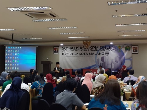 Suasana Sosialisasi Laporan Kegiatan Penanaman Modal (LKPM) online yang digelar Dinas Penanaman Modal Pelayanan Terpadu Satu Pintu (DPMPTSP) Kota Malang (Arifina Cahyanti Firdausi/MalangTIMES)