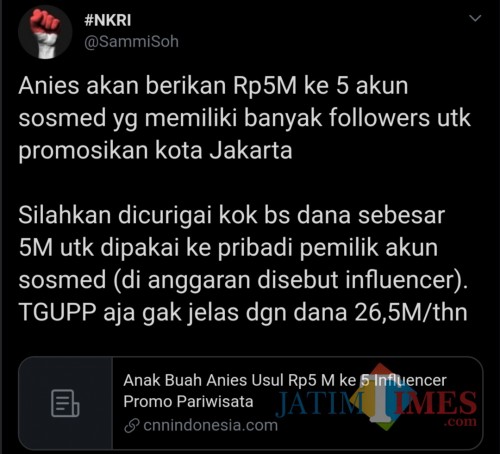 Tangkapan layar akun @SammiSoh