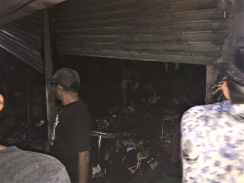 Kios milik Fatimah yang habis terbakar di Pasar Besar Kota Batu, Senin (28/10/2019).