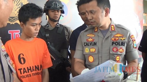 Kapolres Trenggalek introgasi pelaku