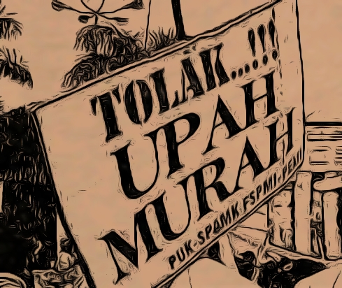 Ilustrasi penolakan serikat pekerja atas pemberlakuan pukul rata kenaikan UMK sebesar 18 persen untuk tahun 2020 mendatang. (Ist)