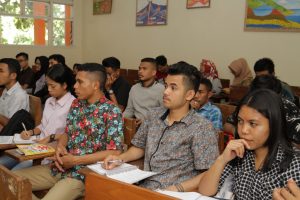 Para mahasiswa Prodi Pendidikan Geografi gang mengikuti penanaman softskill Kewirausahaan Melalui Analisis Potensi Wilayah(Unikama for MalangTIMES)