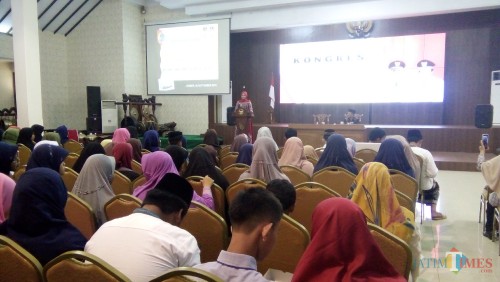 Ratusan Hafidz Hafidzah saat berkumpul di Pendopo Wahya Wibawagraha Pemkab Jember (foto : Moh. Ali Makrus / Jatim TIMES)