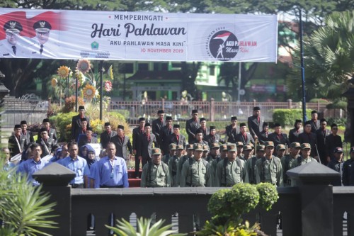 Suasana Upacara Peringatan Hari Pahlawan di halaman Balai Kota Malang (Humas Pemkot Malang for MalangTIMES).