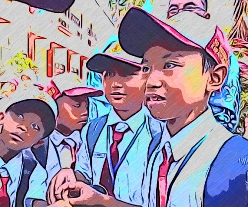 Para penerima manfaat Bosda tingkat SD di Kabupaten Malang. Adanya Bosda diharapkan bisa mengurangi pungutan sekolah kepada wali murid (Ist)