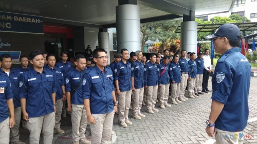 Petugas BP2D Kota Malang saat apel. (Doc MalangTIMES)