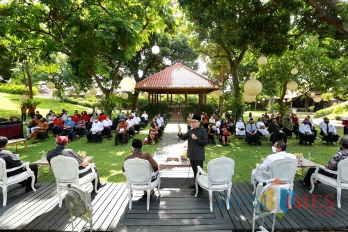 Suasana Pertemuan Bupati Banyuwangi Dengan Tokoh Lintas Agama di Pendopo Sabha Swagatha Blambangan Banyuwangi (Nurhadi/BanyuwangiTIMES)