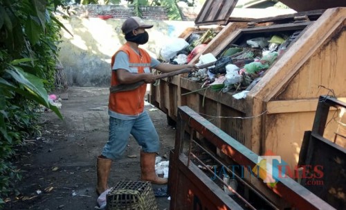 Akivitas pasukan oranye di Lumajang (Foto : Moch. R. Abdul Fatah / Jatim TIMES)