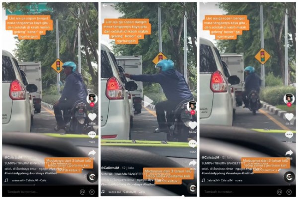 Viral Aksi Pria Bermotor Ketuk Pintu Mobil Lalu Minta Uang Bikin Warga