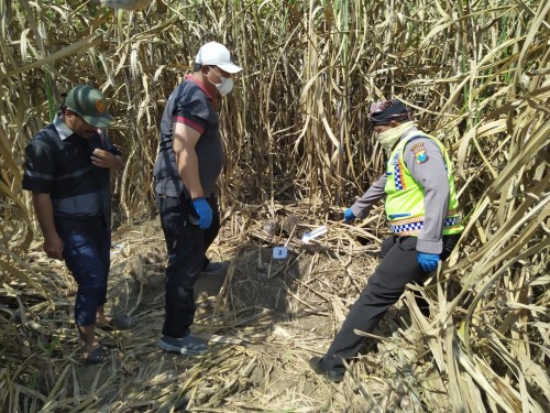 Petugas kepolisian saat melakukan olah TKP di lokasi kejadian (Foto : Humas Polres Malang for MalangTIMES)