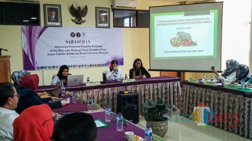Sarahsehan FKH UB dan Dinas Peternakan Kabupaten se-Jawa Timur. (Foto: Imarotul Izzah/MalangTIMES)