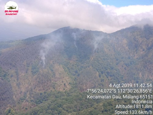 Kondisi kebakaran hutan Lereng Panderman-Kawi. (Foto: istimewa)