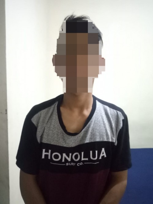 Tersangka pencurian, Irwan Adi Saputro saat diamankan polisi (Foto : Humas Polres Malang for MalangTIMES)