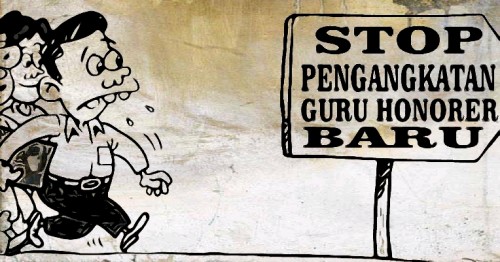 Ilustrasi kebijakan stop pengangkatan guru honorer oleh Kemendikbud RI (Ist)