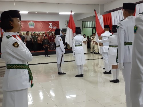 Suasana pengukuhan Paskibraka Kota Malang 2019. (Arifina Cahyanti Firdausi/MalangTIMES)