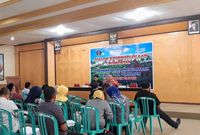 Dialog Kepengelolaan Homestay yang digelar Disparbudpora Pemkab Blitar.(Foto : Malik Naharul/BlitarTIMES)