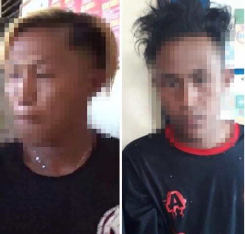 Tersangka kasus pencurian saat diamankan polisi (Foto : Istimewa)