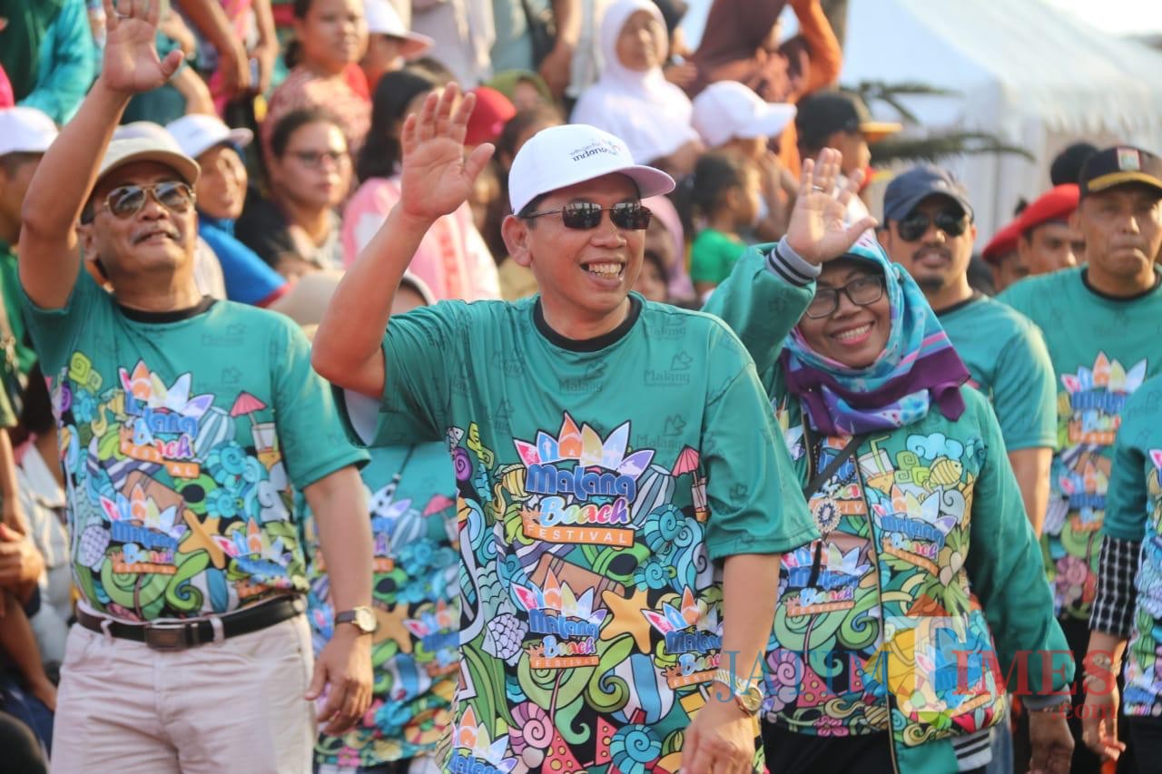Sekda Kabupaten Malang Didik Budi Muljono (dua dari kiri) dalam acara bersama jajarannya. (Nana)
