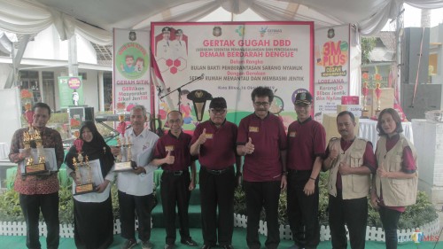 Plt Wali Kota Blitar Santoso ajak seluruh warga Kota Blitar sukseskan Gertak Gugah DBD (Foto: Aunur Rofiq/BlitarTIMES)
