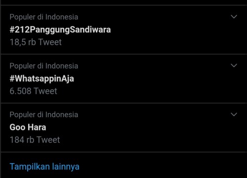 Tangkapan layar trending topik Twitter (Twitter)