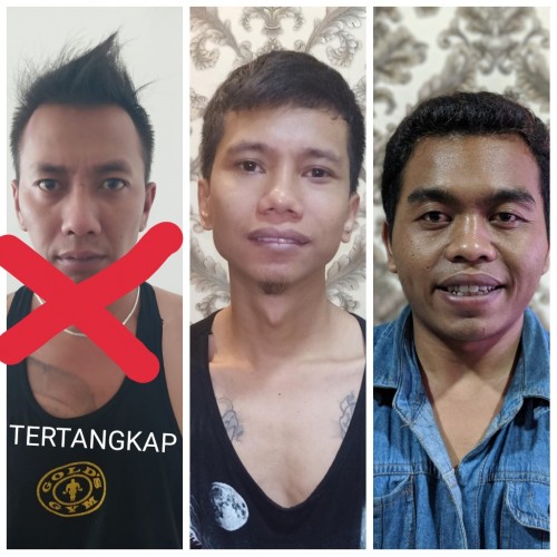 Sokib (tanda silang) satu tahanan kabur yang kembali tertangkap dan dua rekannya yang masih kabur. (ist)