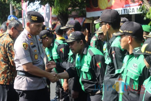 Apel siaga bencana di halaman Mapolres Blitar Kota.(Foto : Team BlitarTIMES)