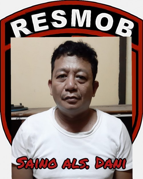 Dani alias Saeno Alias KH. Zaeni yang berhasil di amankan jajaran Resmob barat dan Polsek Sumberbaru (foto : istimewa / Jatim TIMES)