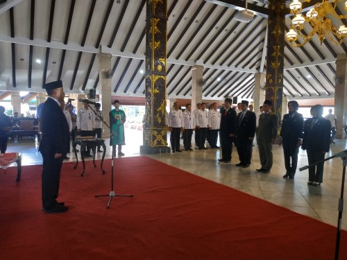 Suasana pelantikan pejabat administrator di wilayah BNNP (Hendra Saputra)