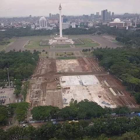 Kondisi Monas dengan adanya revitalisasi di era Anies Baswedan (IndonesiaKiniNews.com)