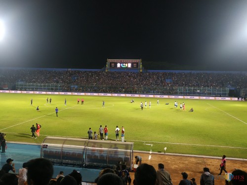 Stadion Kanjuruhan saat digunakan menggelar pertandingan Liga 1 2019. (Hendra Saputra)