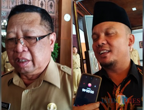 Bupati Tulungagung Maryoto Birowo dan Ketua BPD Bendilwungu Khoirul Anwar (Foto: Anang Basso / TulungagungTIMES)