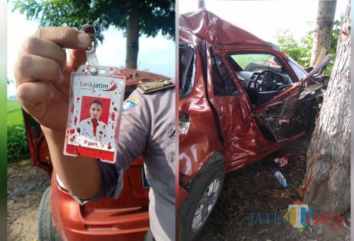 Mobil Suzuki X Road ringsek, ditemukan ID Card di dalam mobil. (Foto: Dokpol / Tulungagung TIMES)
