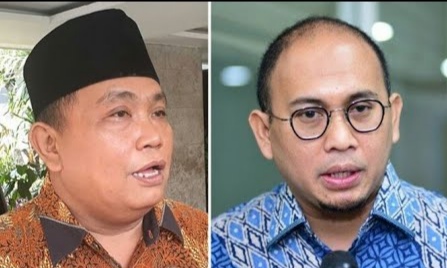 Waketum Gerindra Arief Poyuono (kiri) semprot Andre terkait gaya koboi penggerebekan PSK Padang. (YouTube)