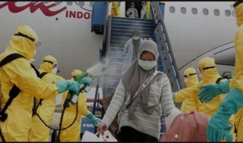 Suasana pemulangan WNI dari Wuhan China saat tiba di Indonesia beberapa waktu lalu (Foto: Istimewa)
