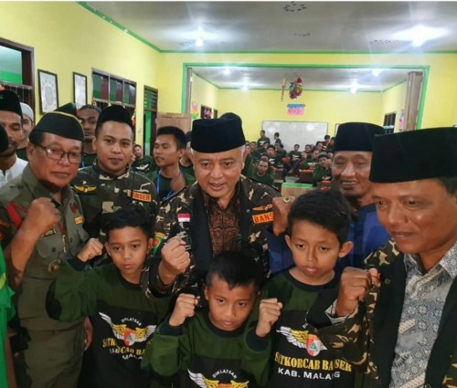 Tangkapan layar akun Bupati Malang Sanusi dalam acara Diklat Banser. (Foto: @bupatimalang)