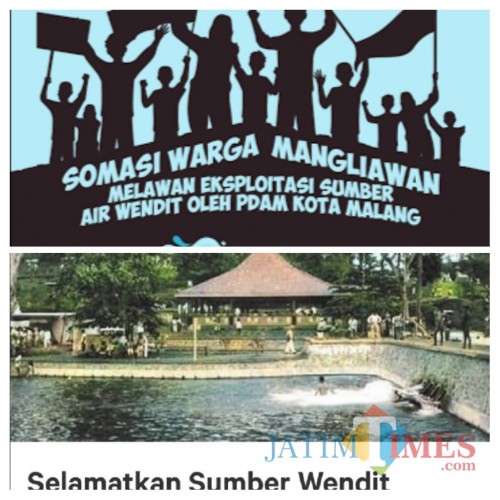 Kolase foto somasi dan petisi Wendit (MalangTimes)